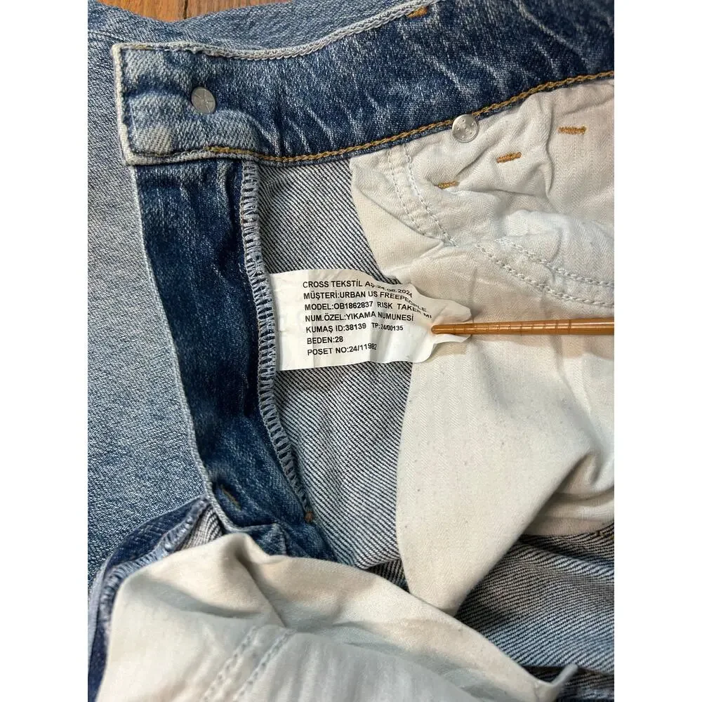 Free People We The Free Risk Taker High Rise Straight Jeans Mantra Size 28